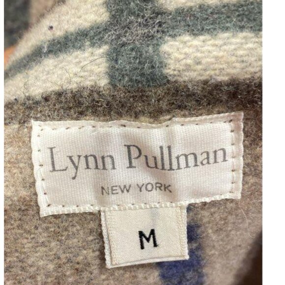 Vintage Wool Blanket Coat Jacket Lynn Pullman Blue Plaid M Pendleton Bode STYLE - Picture 3 of 3